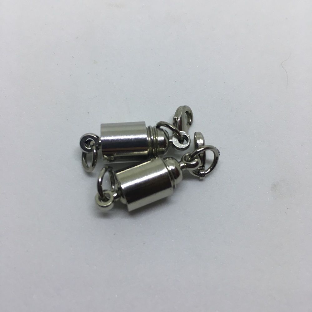 Set of 2 magnetic necklace clasps silver tone
